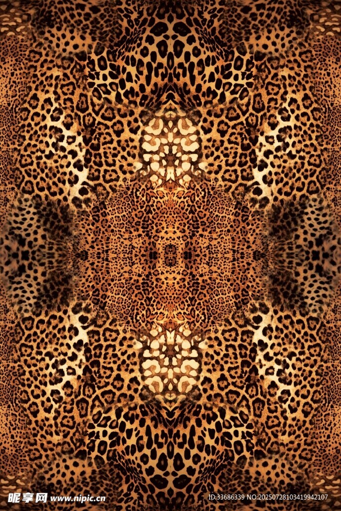 豹纹对称图案纹理背景