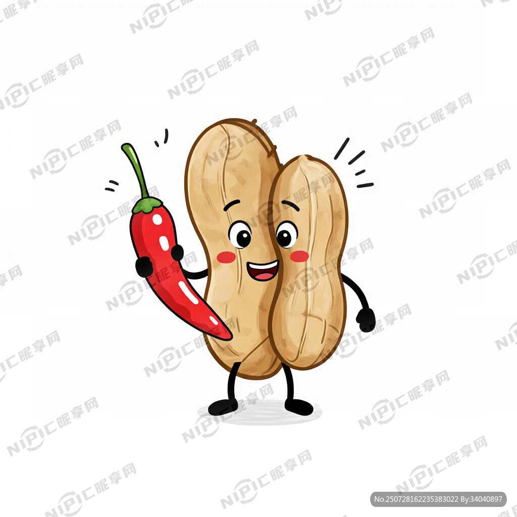 生成一张麻辣花生的手绘图案