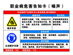 噪声职业危害告知卡