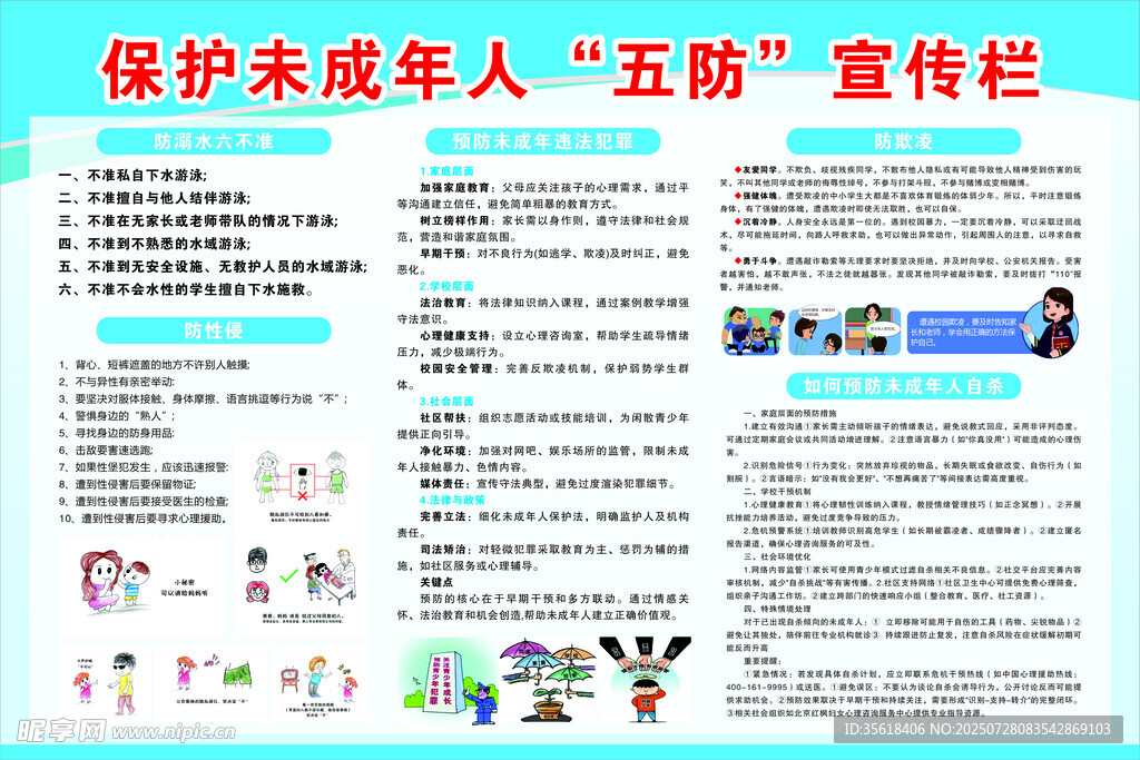 保护未成年人五防宣传栏