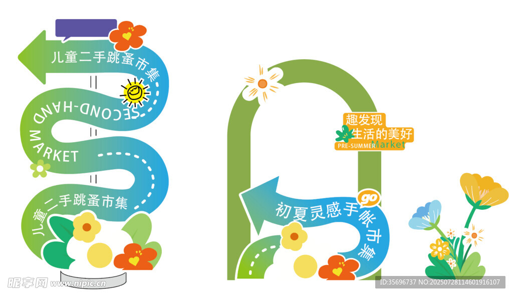 儿童二手跳蚤市场指示牌