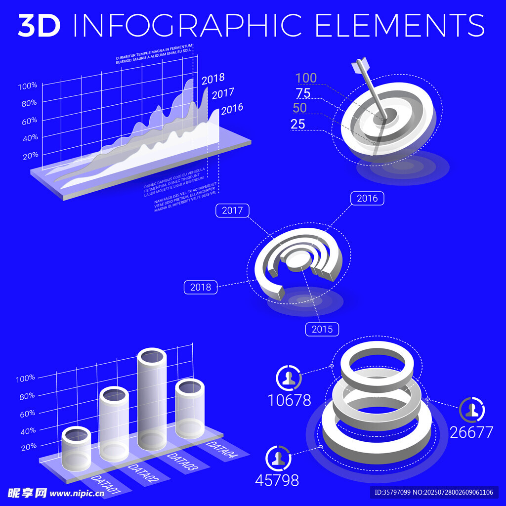 3D信息图表元素集合