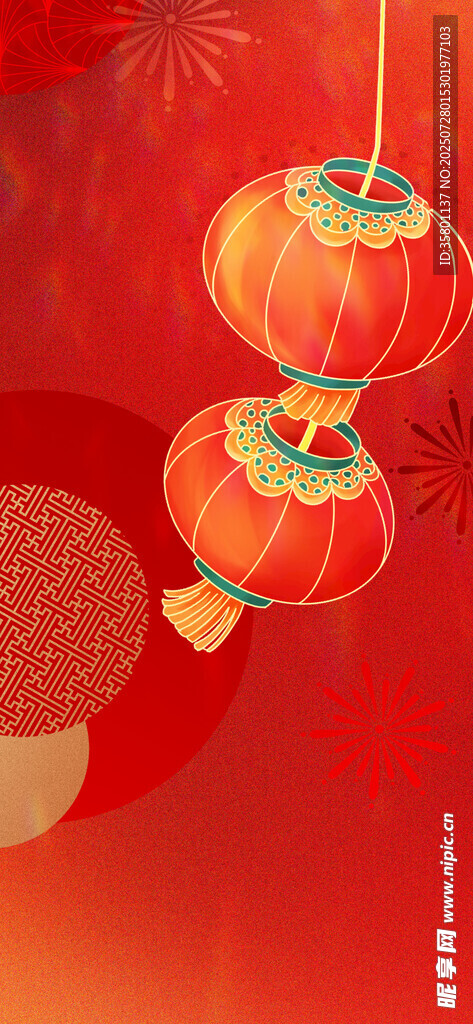 喜庆红灯笼装点红火氛围