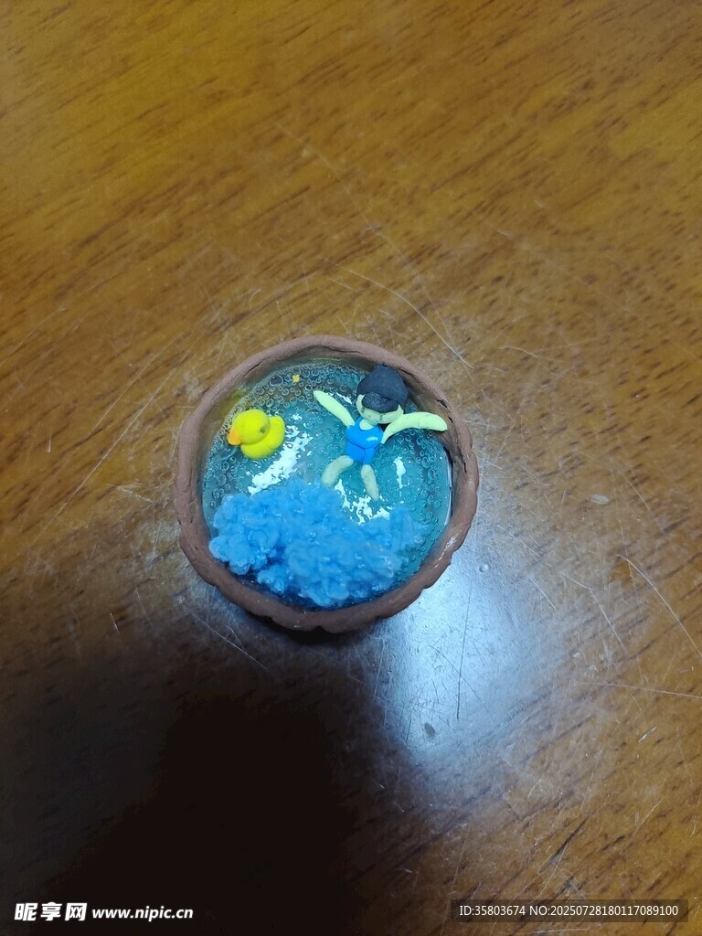 蓝色调微观艺术小物