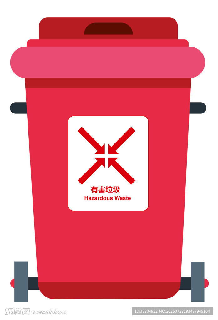 禁止投放的红色垃圾桶