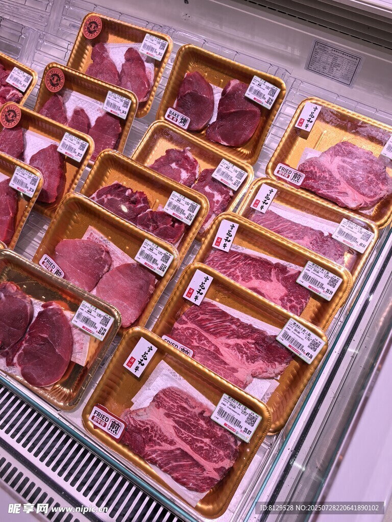 盒装新鲜肉类陈列展示