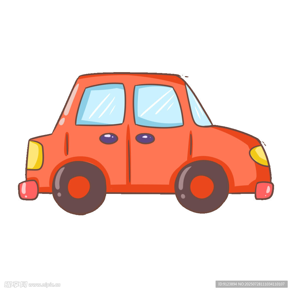 橙色卡通小汽车