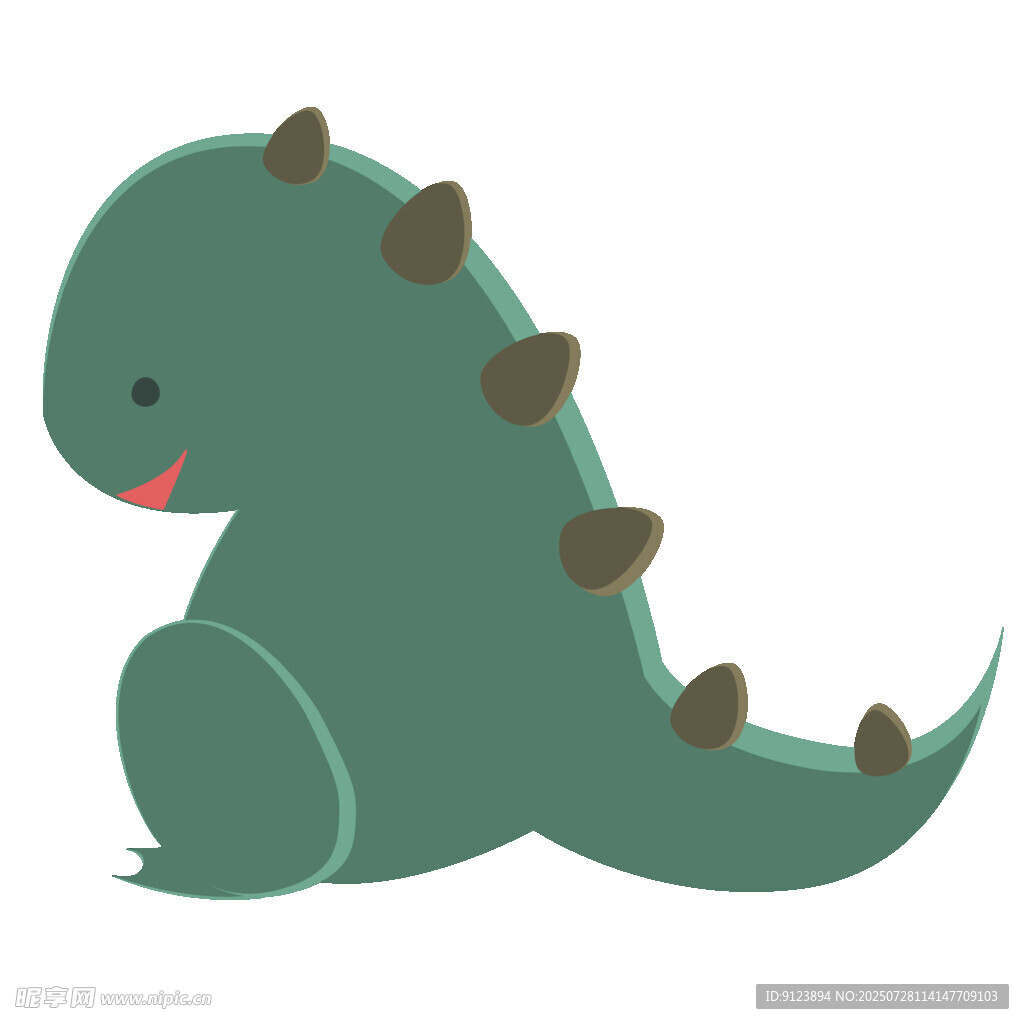 可爱绿色小恐龙插画
