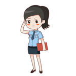 敬礼的职业女性