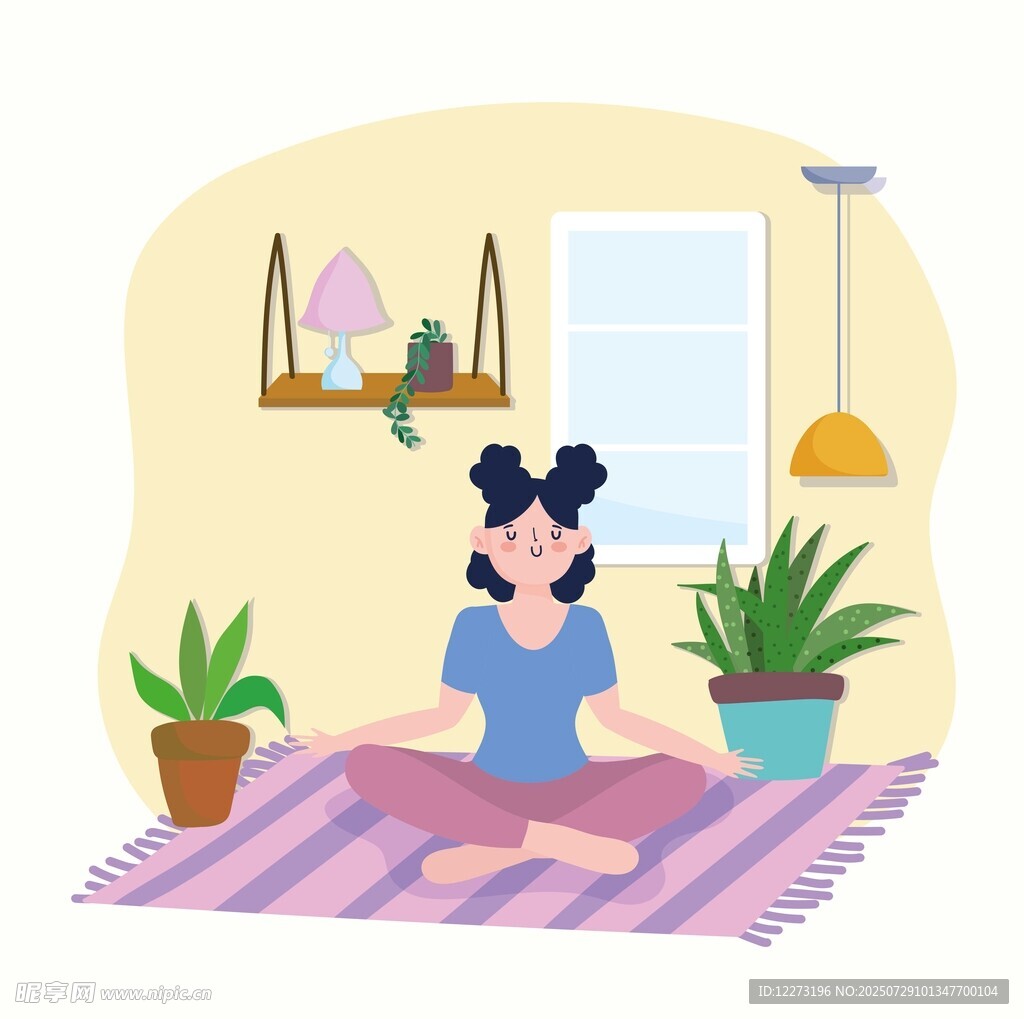 女孩居家惬意享受独处时光