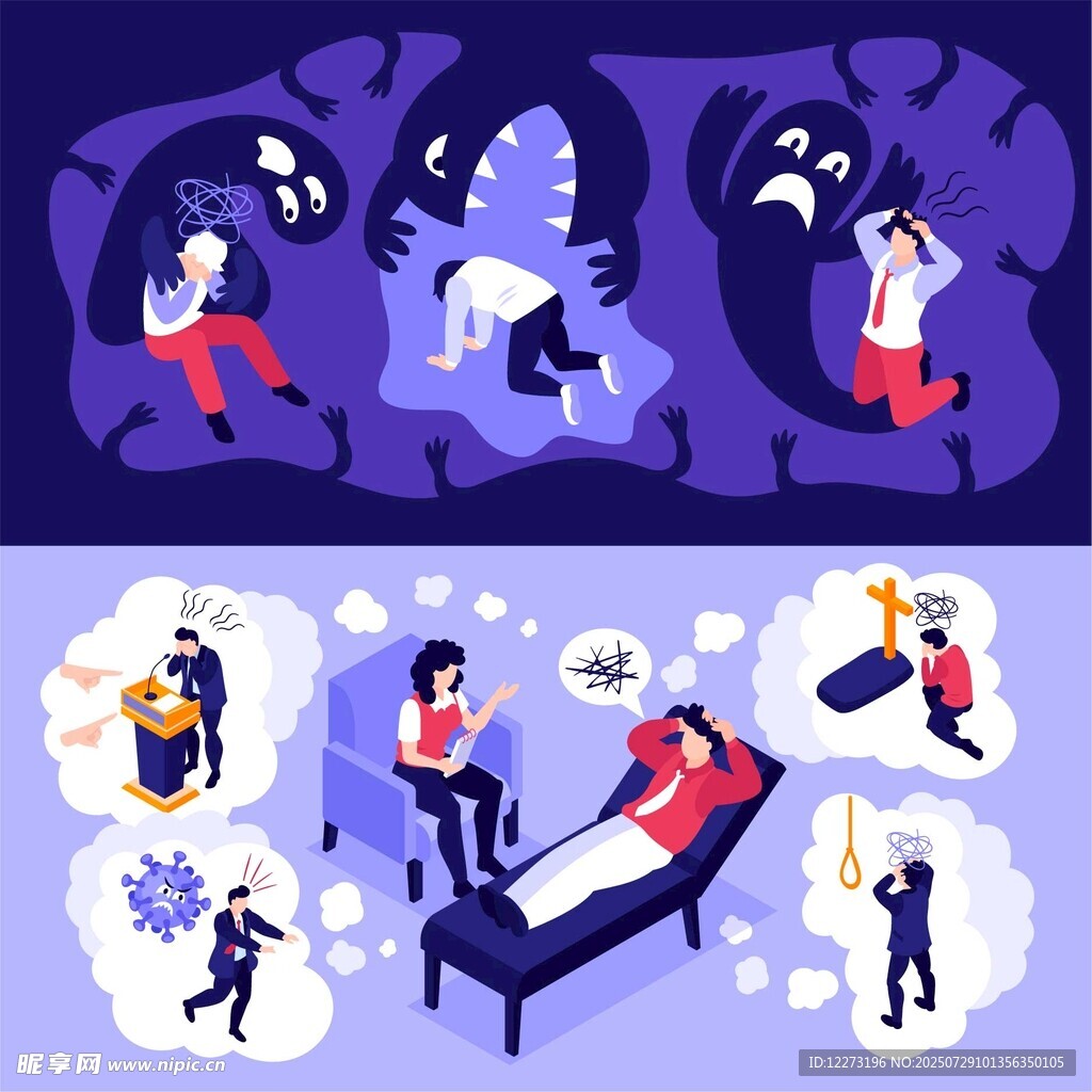 噩梦场景中的人物惊恐瞬间