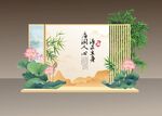 中式廉洁 荷花美陈