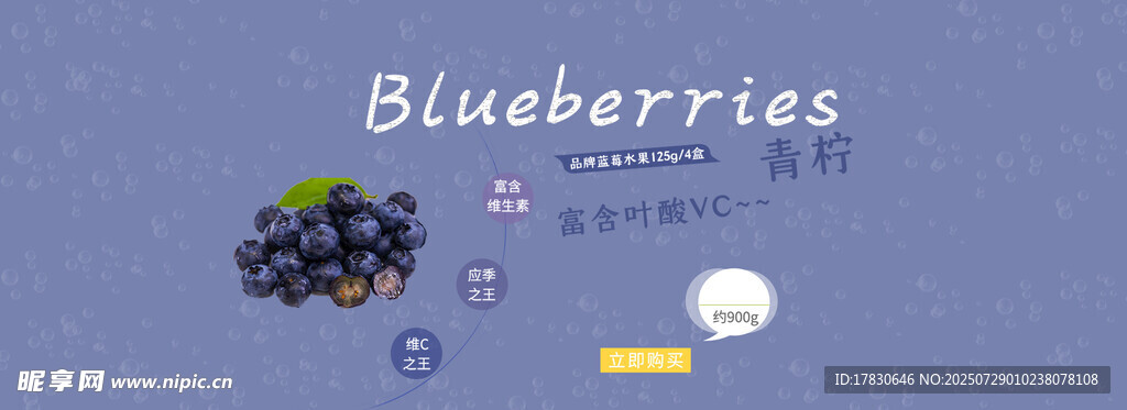 蓝莓主题清新画面展示