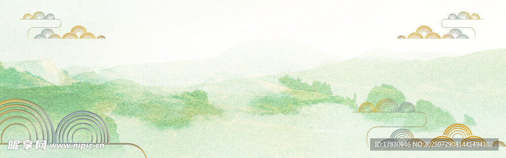 水墨风山水景色图