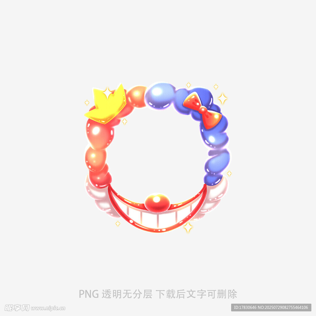 多彩手绘风环形饰品图案