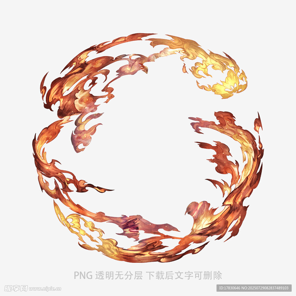 火焰环绕的龙形艺术图案