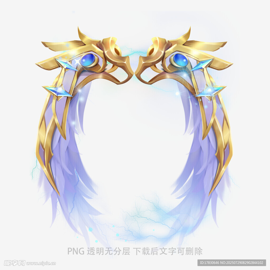 华丽双龙头羽翼饰品