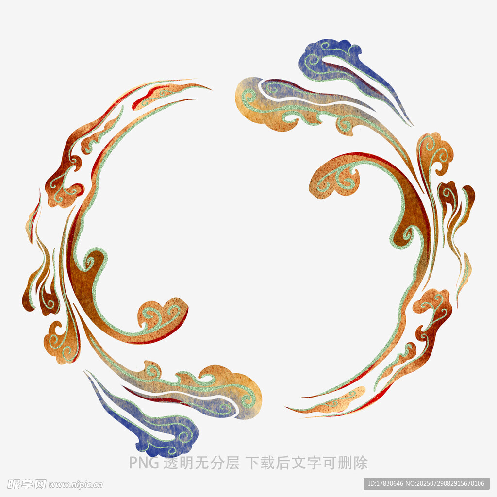 中式传统环形云纹图案