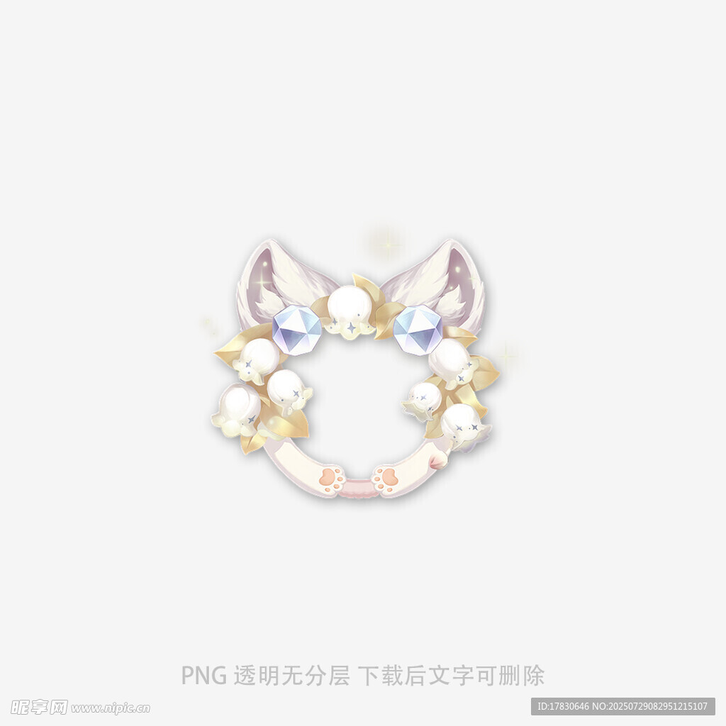 梦幻猫耳花环饰品设计