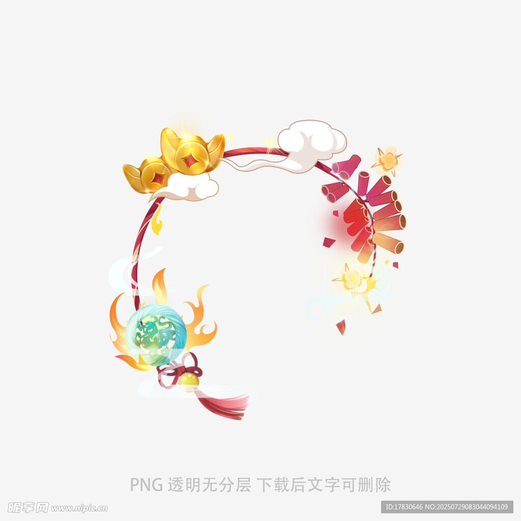 花卉飞鸟装饰性边框图案