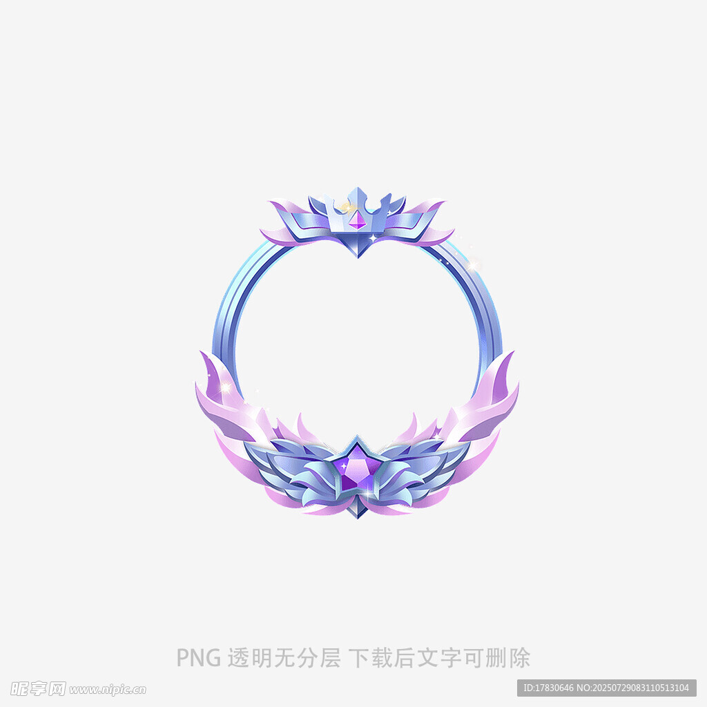 梦幻渐变花卉环形装饰图案