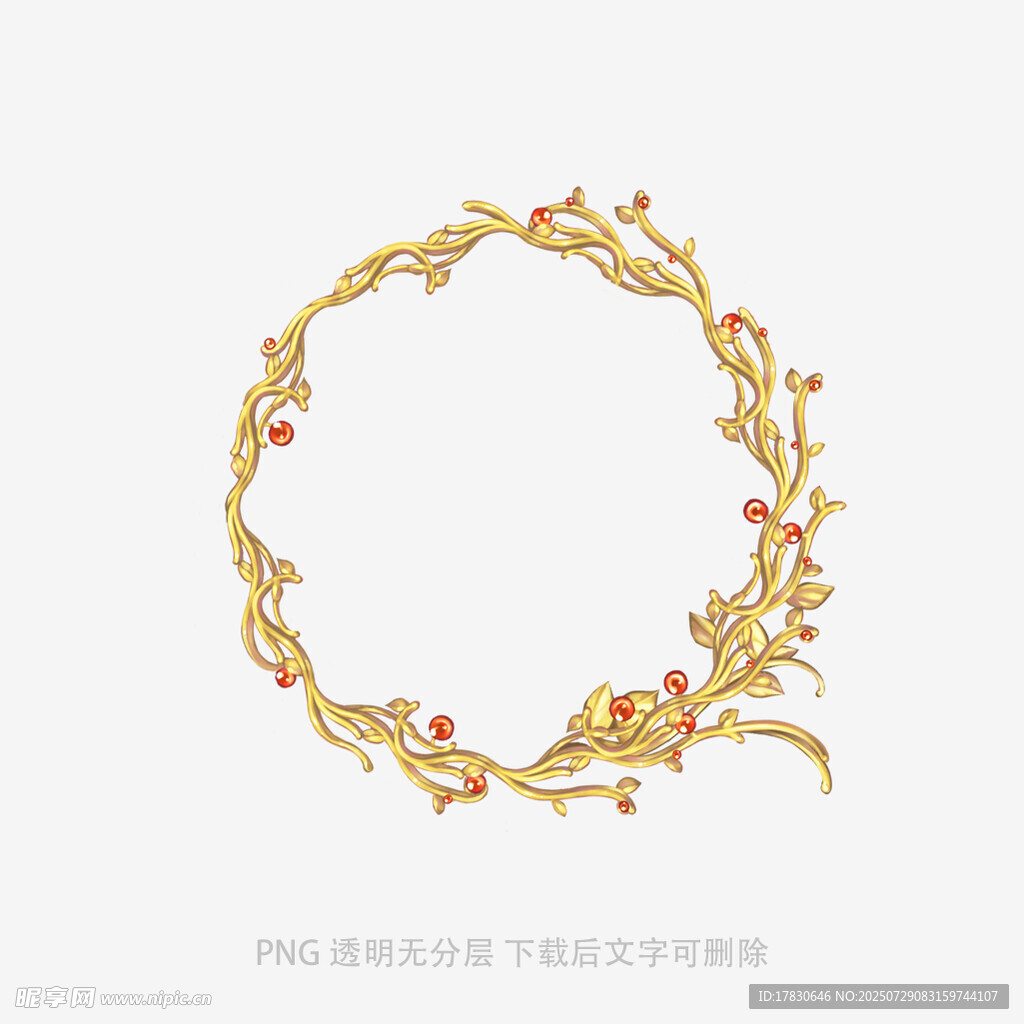 金色花环装饰图案
