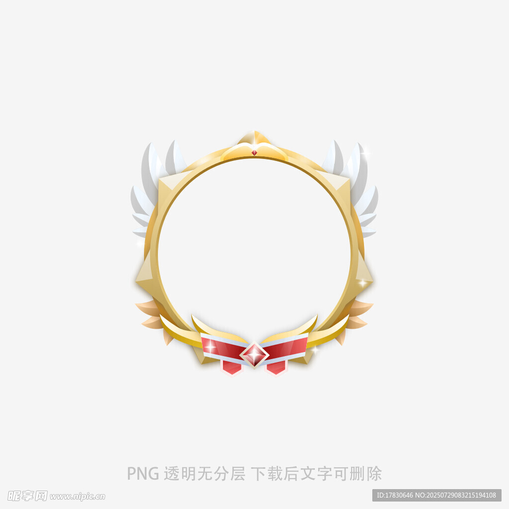 带翅膀的金色圆环装饰框