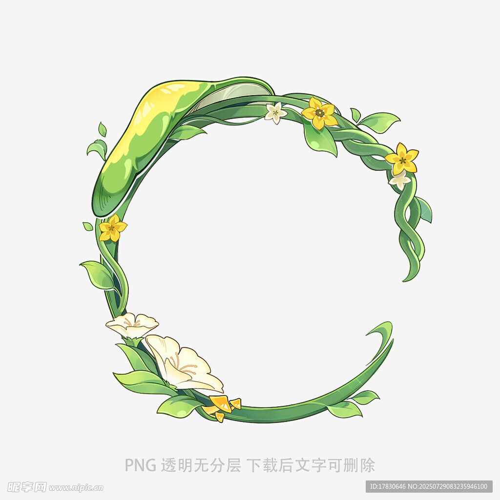 玉米叶花环插画