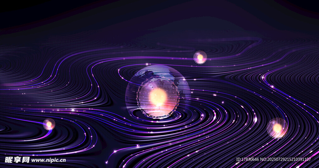梦幻紫色宇宙星球景象