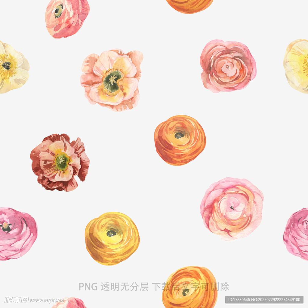 水彩花卉图案背景