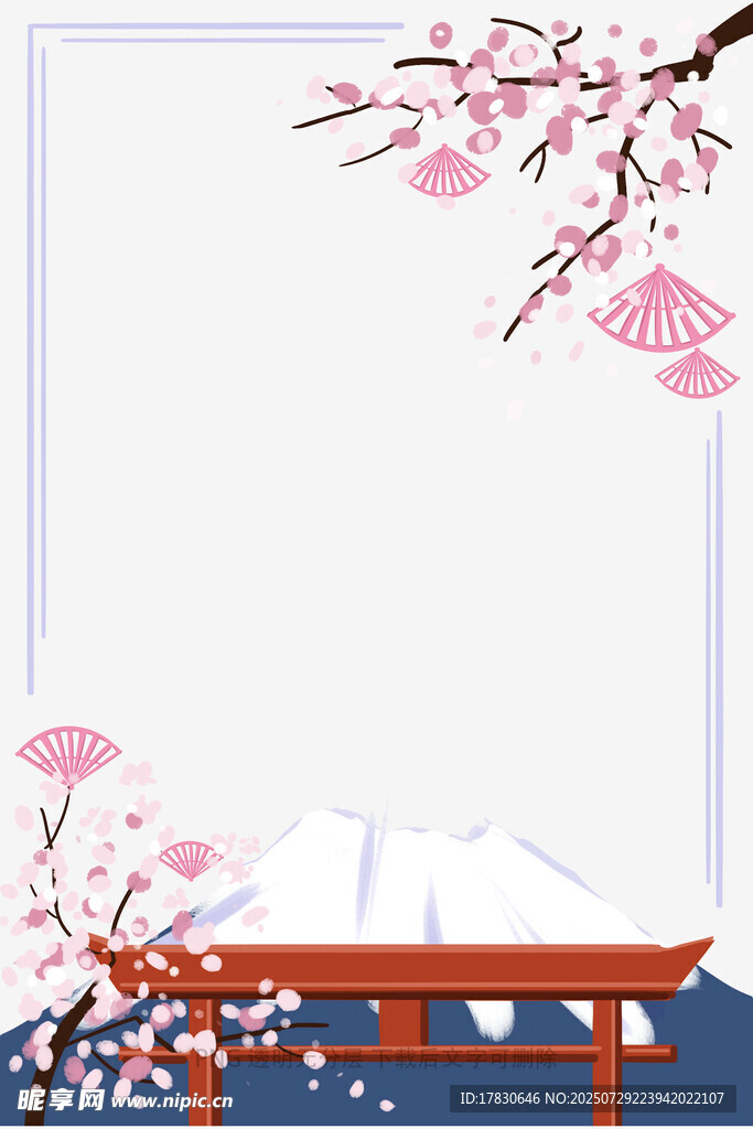 日式樱花风景背景图