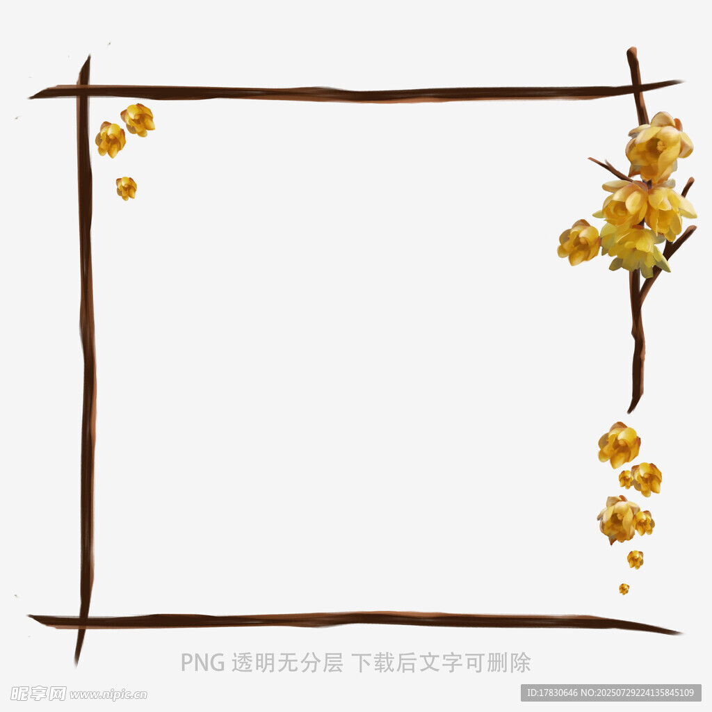中式边框梅花装饰图案