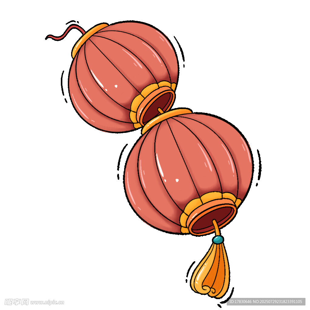 双红灯笼插画