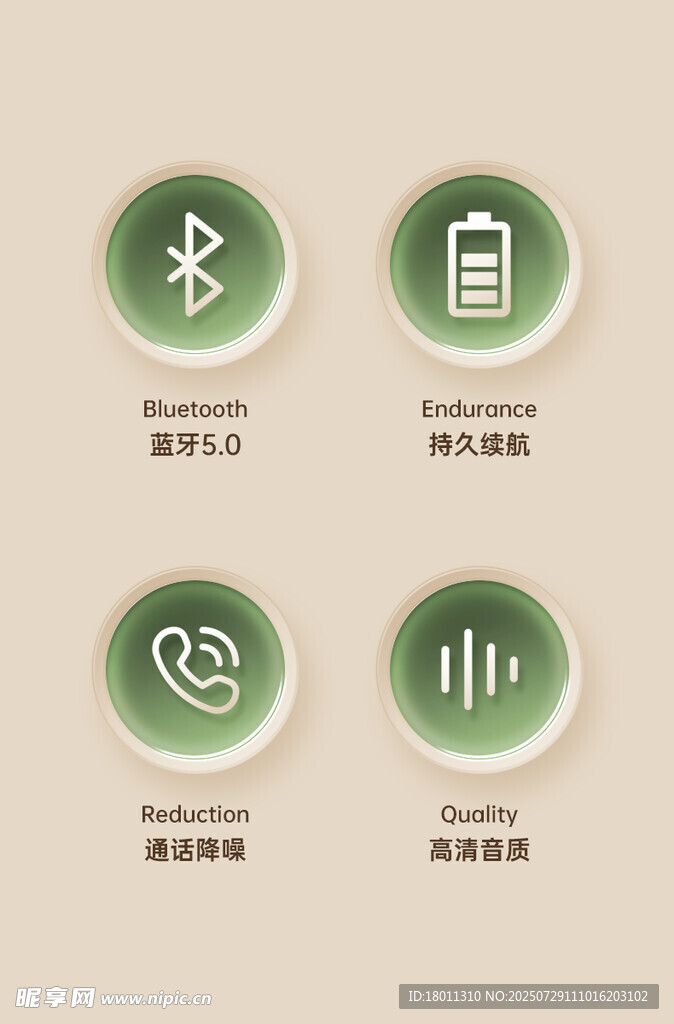 绿色简约功能图标展示