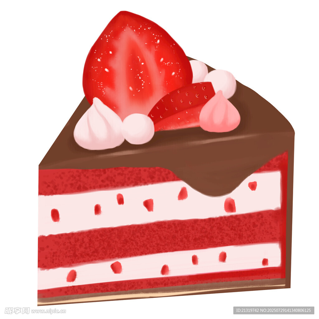 草莓蛋糕插画