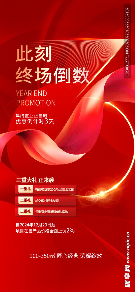 红色商务风年终数据海报