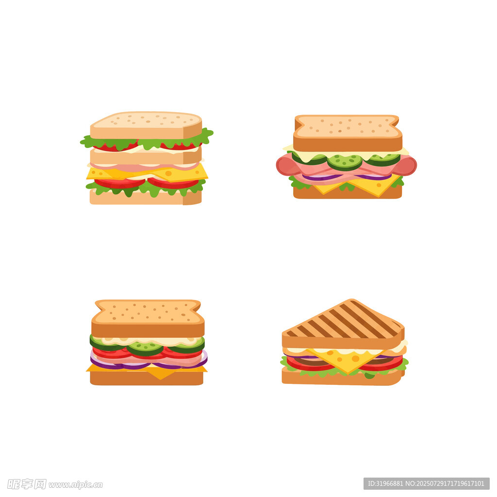 美味三明治插画