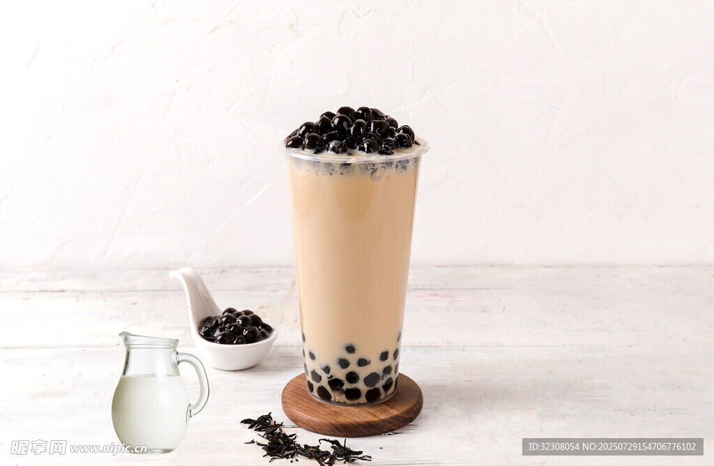 珍珠奶茶饮品特写
