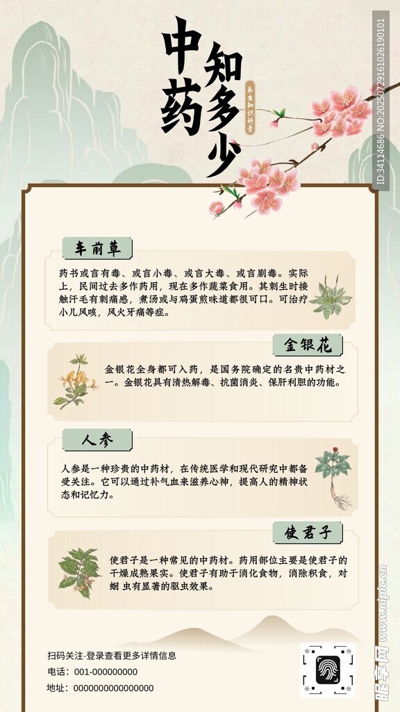 中药海报易拉宝展板养生贴士