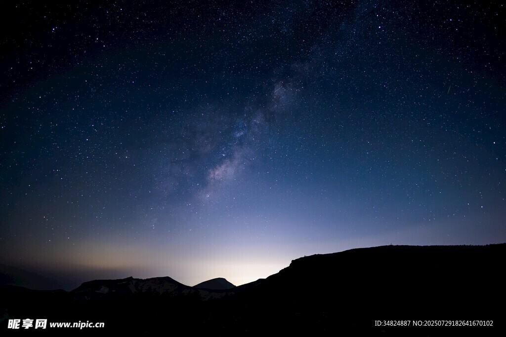 夜空下的山峦与璀璨星河