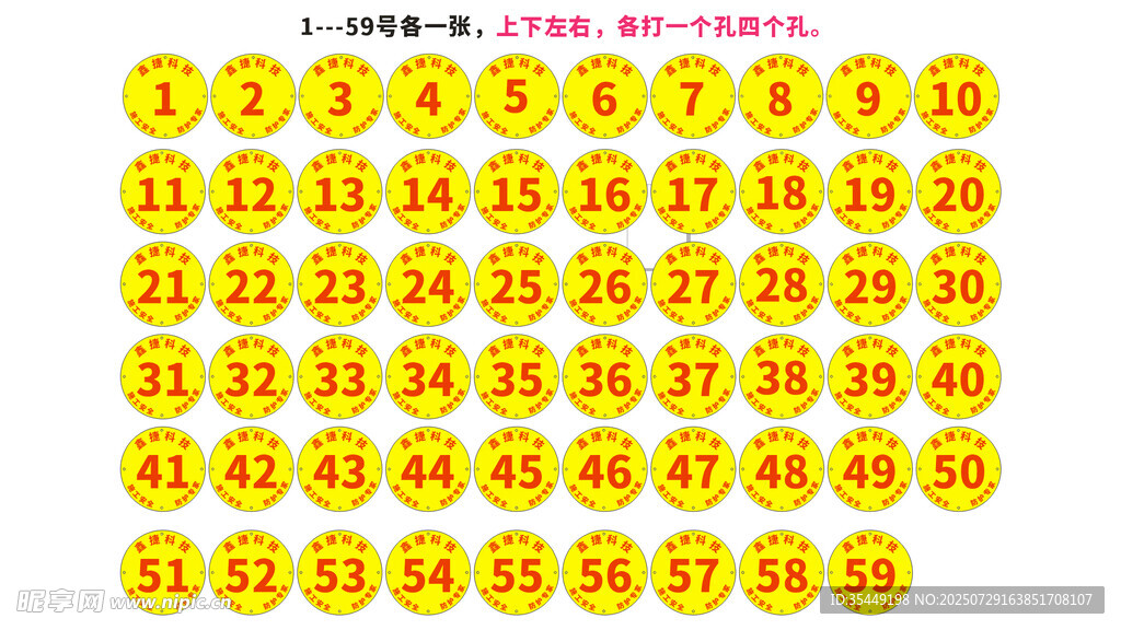 圆形工程编号牌