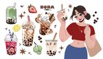 女孩与奶茶插图