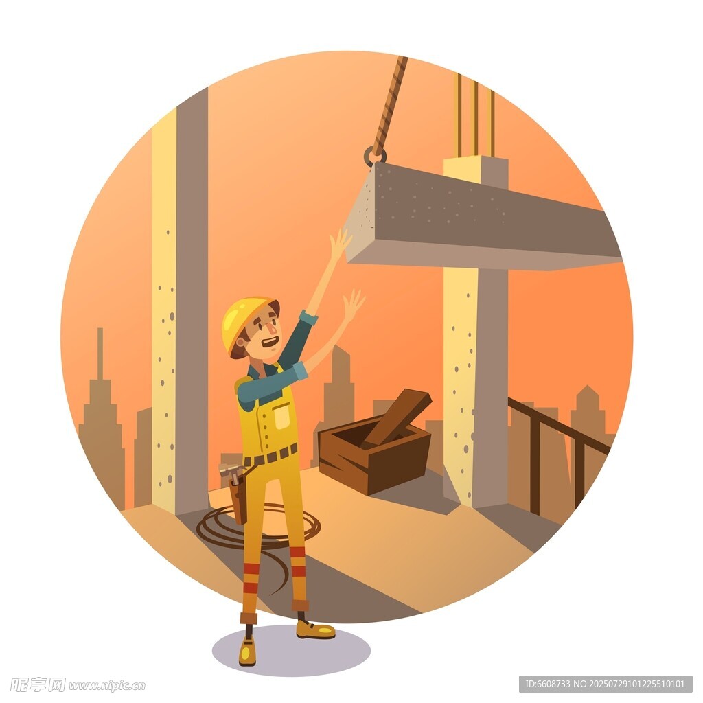 工人在建筑现场辛勤作业