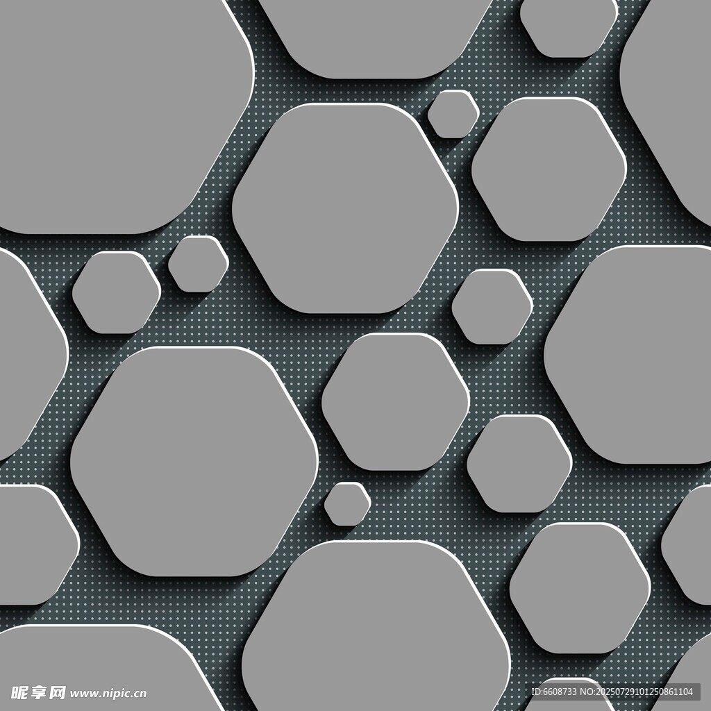 灰色六边形立体几何图案