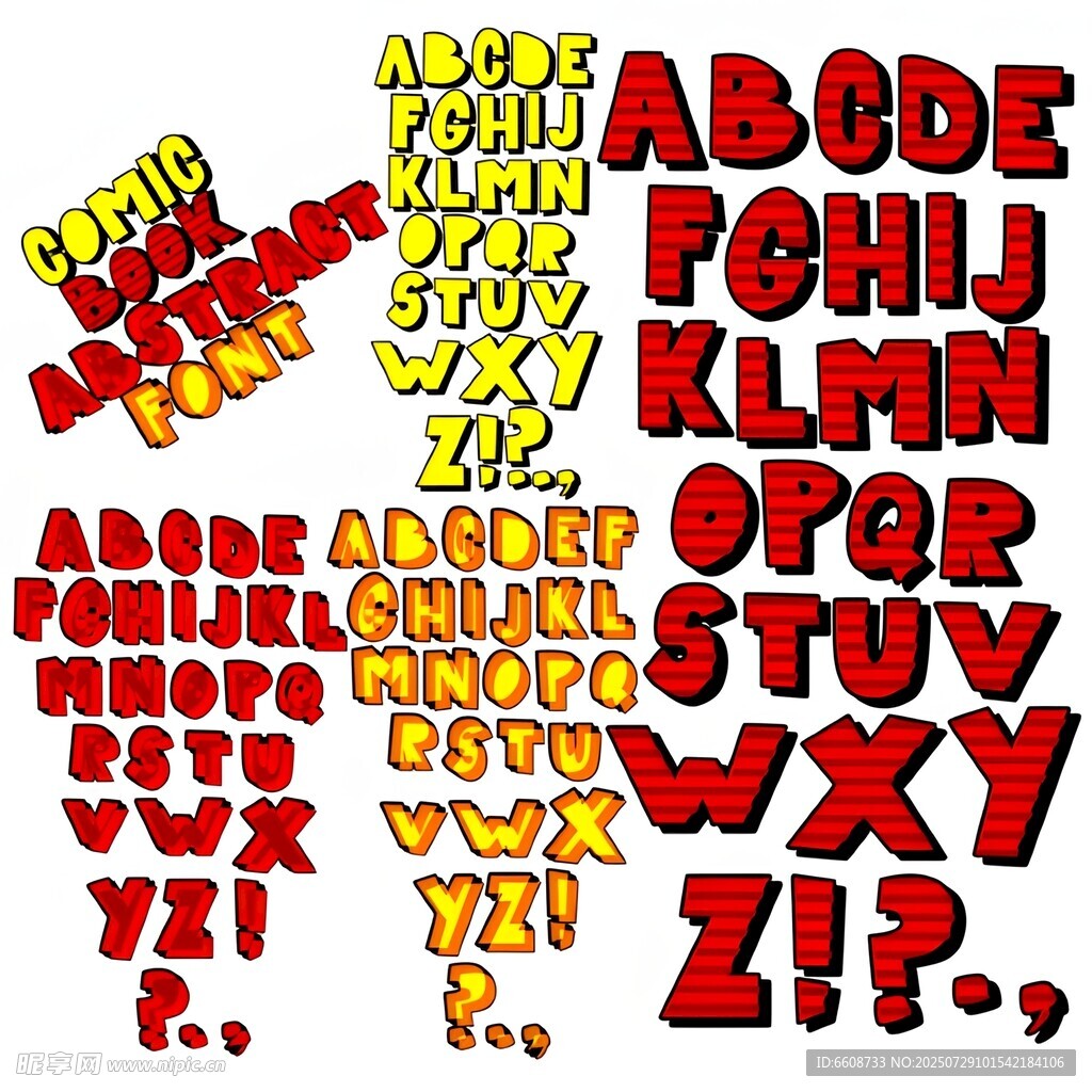多彩立体字母展示
