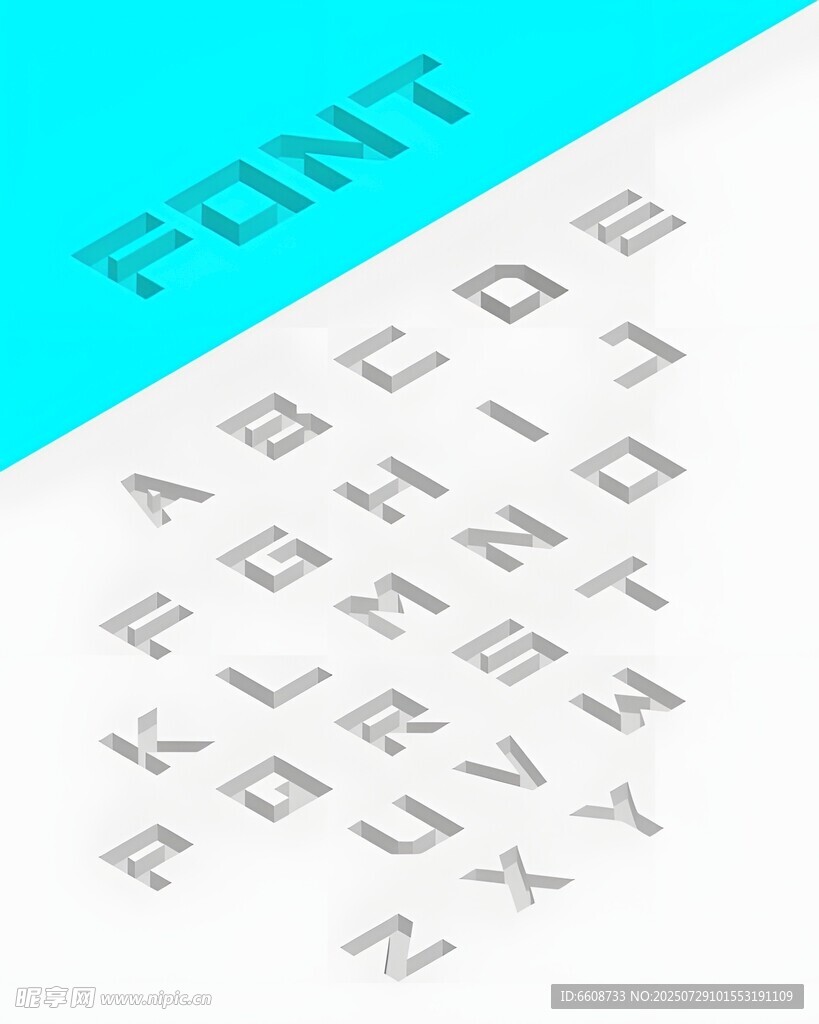 立体字母字体展示