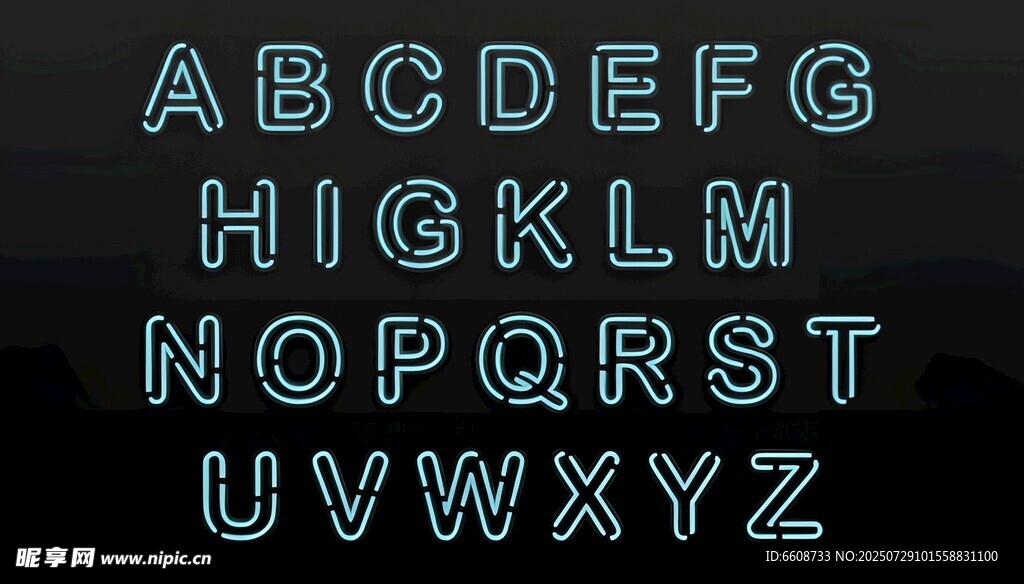 发光字母字体展示