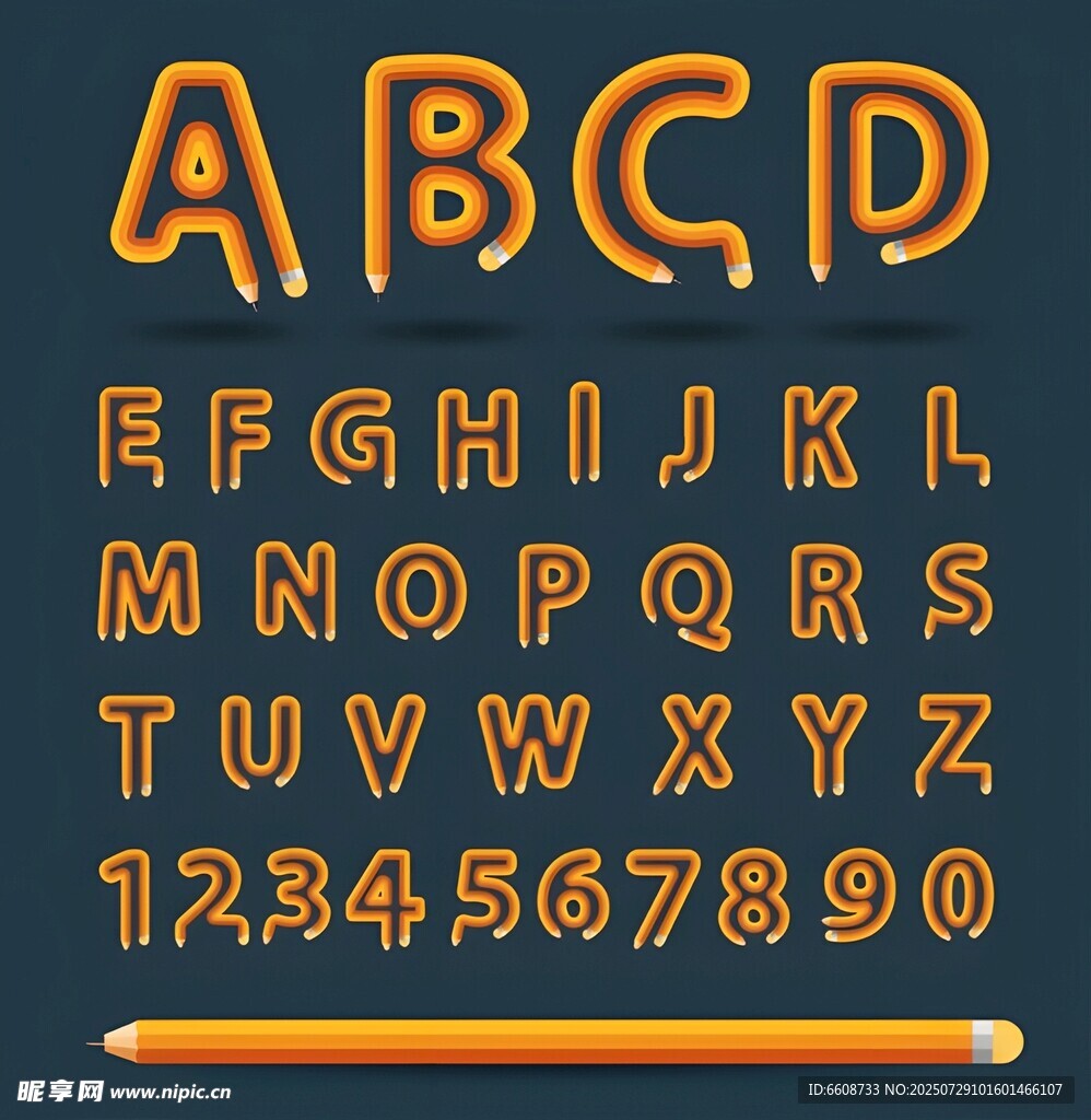 手绘风格字母数字组合