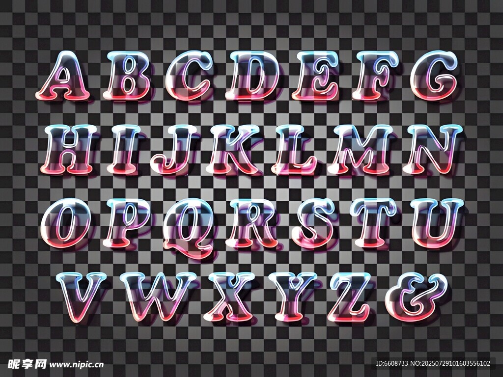 立体金属质感英文字母