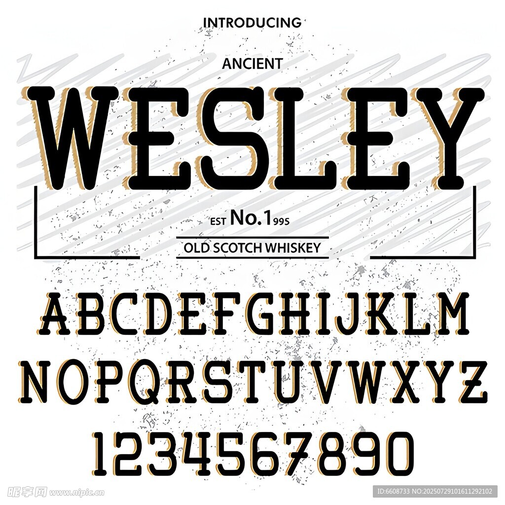 复古风格WESLEY字体展示